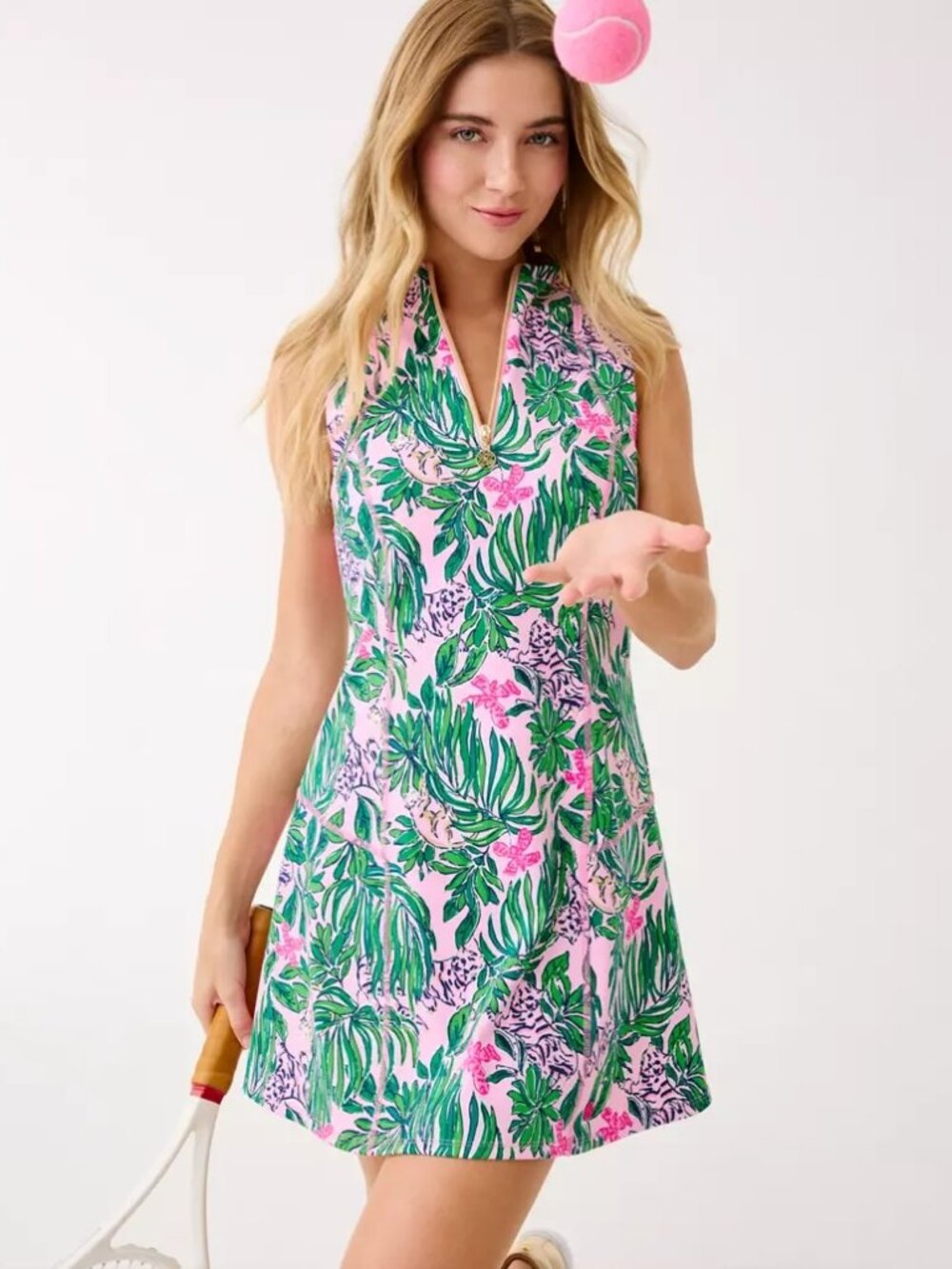NWT Lilly Pulitzer UPF 50+ Luxletic Racquet Active Dress in Conch Shell Pink